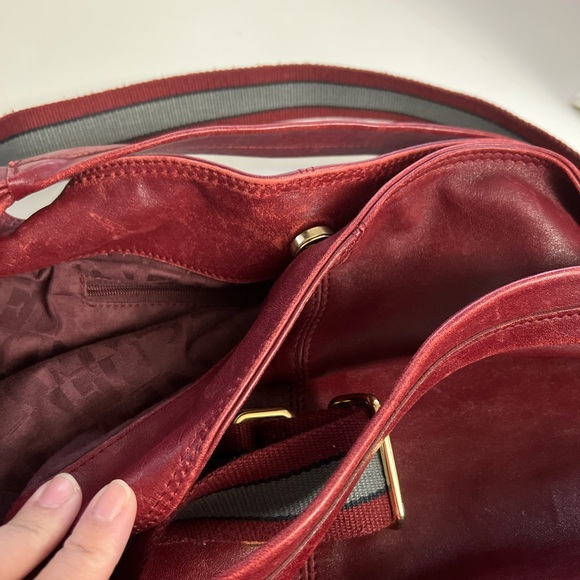 Furla Burgundy Crossbody Bag with Gold Accents - Picture 6 of 10